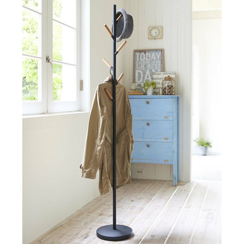 Yamazaki Pole Metal Wood Coat Rack